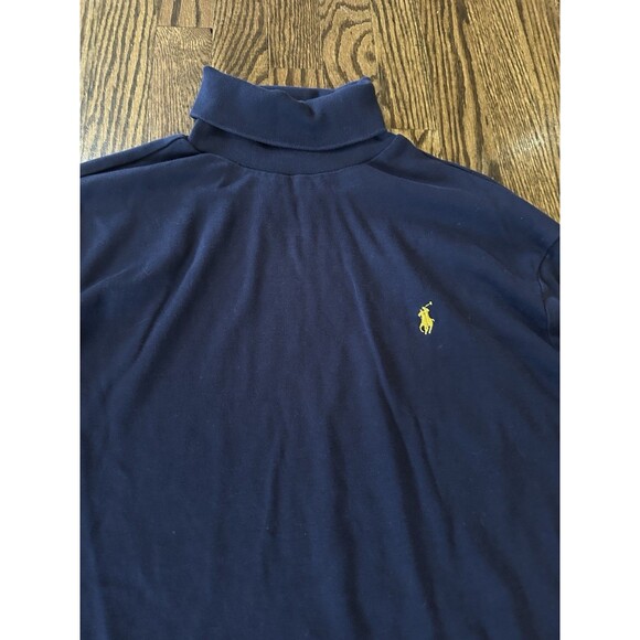 Ralph Lauren Polo Men's 100% Cotton Navy Turtleneck Polo Emblem Size Large‎ EUC - Picture 2 of 8